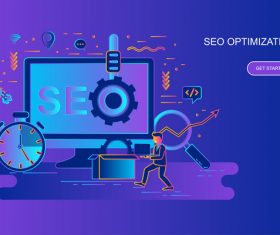 Seo potimization design concept vector