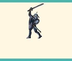 Shield Warrior Cartoon Character vector