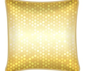 Shiny gold pattern with pillow template vector