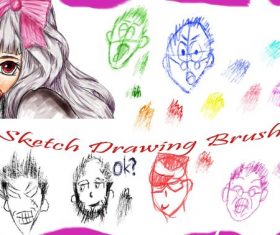 Sketch Drawing Head Photoshop Brushes