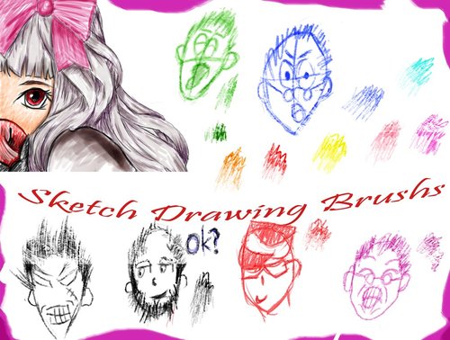 Sketch Drawing Head Photoshop Brushes