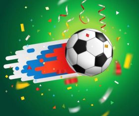 Soccer background with confetti vector