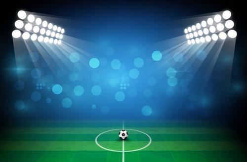 Soccer stadiums background  with sportlight vector 02 free 