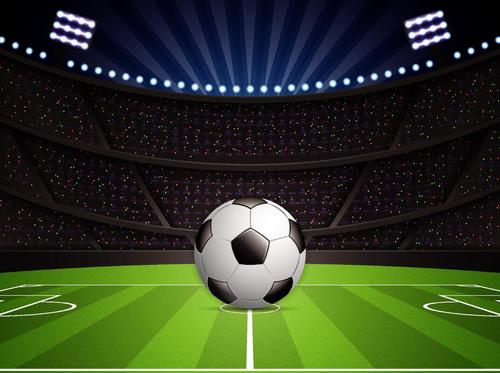 Soccer stadiums background with sportlight vector 03