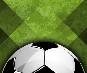 Soccer with green grunge background vector