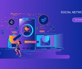 Social network design concept vector