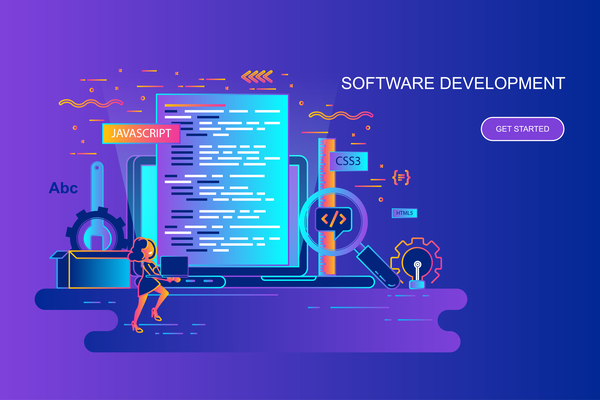 Download Software development flat design concept vector free download