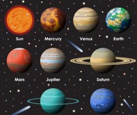 Solar system planet illustration vector 03 free download