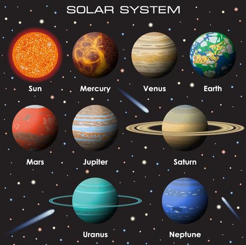 Solar system planet illustration vector 01