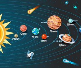 Solar system planet illustration vector 02