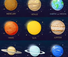 Solar system planet illustration vector 03