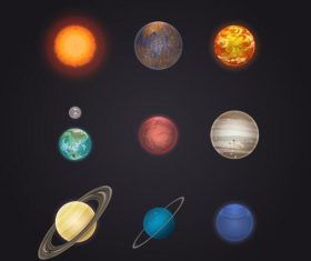 Solar system planet illustration vector 04