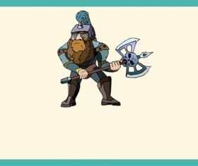 Soldier holding an axe vector