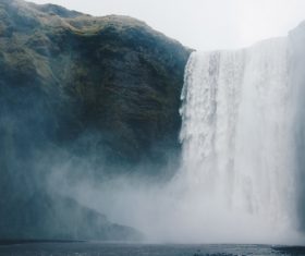 Splashing waterfall landscape Stock Photo
