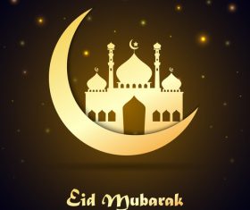 Stars light with ramadan mubarak background vector