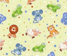 Stuffed animals pattern vector
