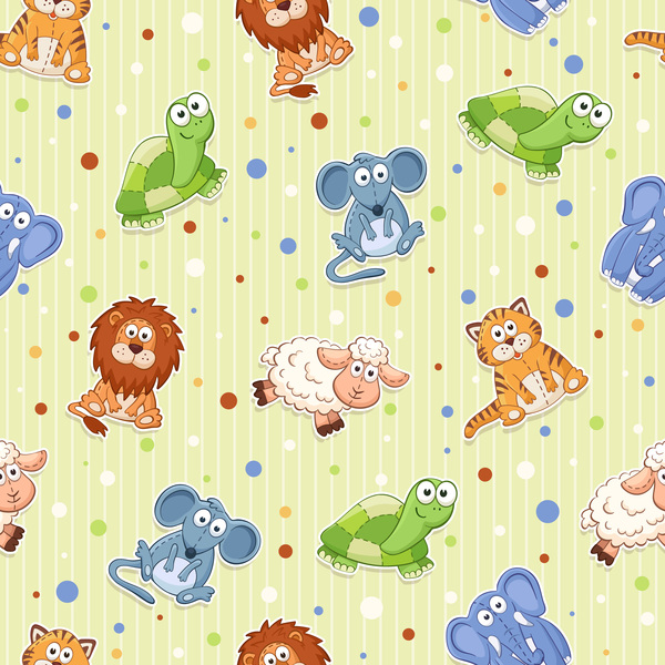 Stuffed animals pattern vector