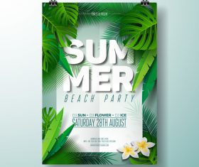 Summer beach party poster templates vector set 02