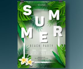 Summer beach party poster templates vector set 03