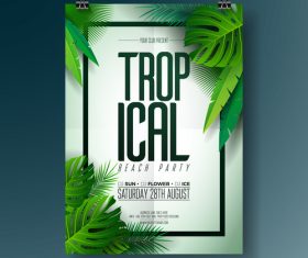 Summer beach party poster templates vector set 04