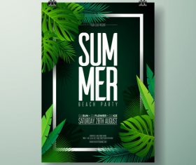 Summer beach party poster templates vector set 05