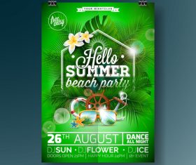Summer beach party poster templates vector set 07
