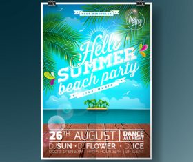 Summer beach party poster templates vector set 08