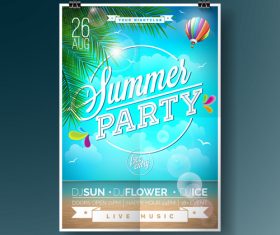 Summer beach party poster templates vector set 09