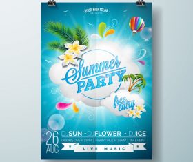 Summer beach party poster templates vector set 10