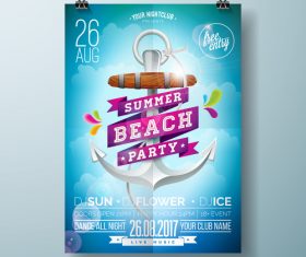 Summer beach party poster templates vector set 11