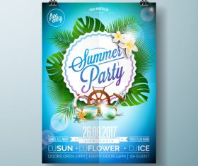 Summer beach party poster templates vector set 12