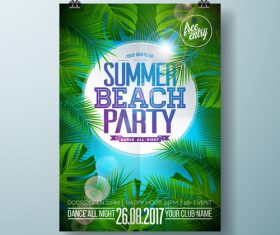 Summer beach party poster templates vector set 13