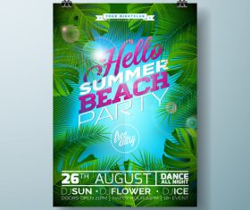 Summer beach party poster templates vector set 14