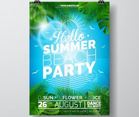 Summer beach party poster templates vector set 16