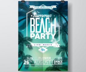Summer beach party poster templates vector set 17