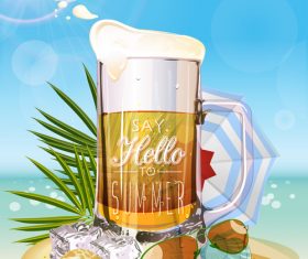 Summer drinks poster template vectors 01