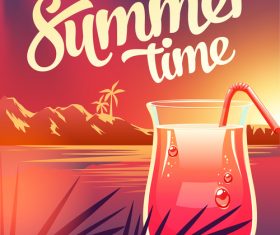 Summer drinks poster template vectors 05