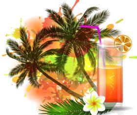 Summer drinks poster template vectors 06