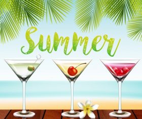 Summer drinks poster template vectors 09
