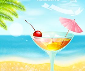 Summer drinks poster template vectors 10