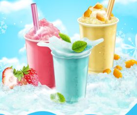 Summer ice drink vector material 03