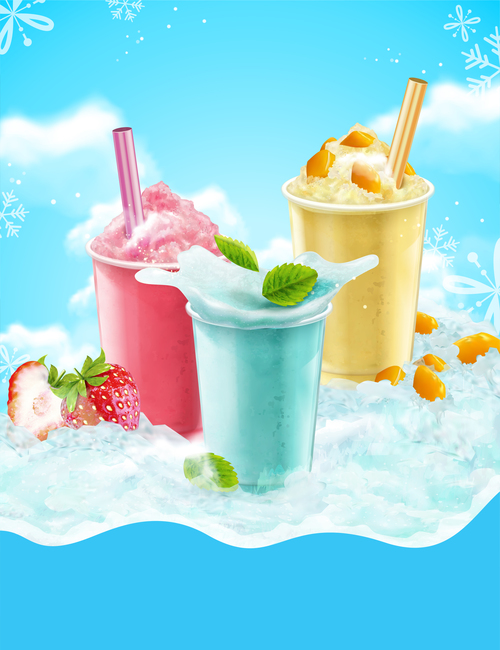 Summer ice drink vector material 03