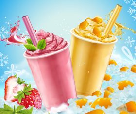 Summer ice drink vector material 04