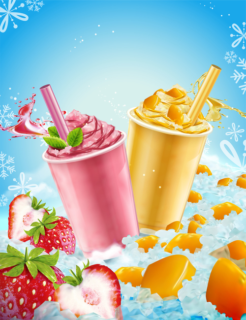 Summer ice drink vector material 04