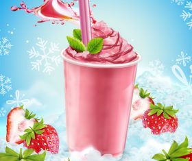 Summer ice drink vector material 05