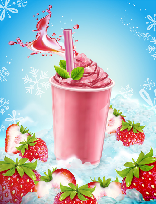 Summer ice drink vector material 05