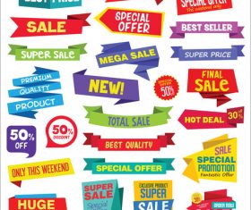 Super Sale discount labels tags and stickers vector