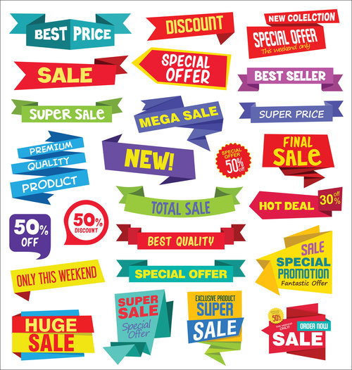 Super Sale discount labels tags and stickers vector