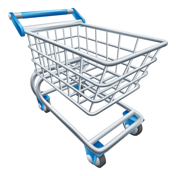 Supermarket trolley design vector 02