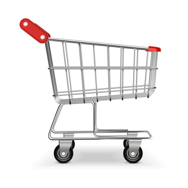 Supermarket trolley design vector 03